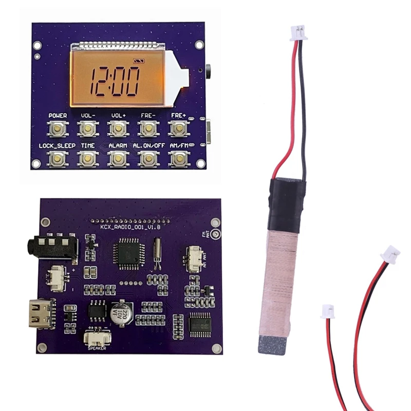 Módulo receptor de Radio inalámbrico FM MW SW DC 3,7 V, reloj con pantalla LED, 87-108Mhz, modulación de frecuencia