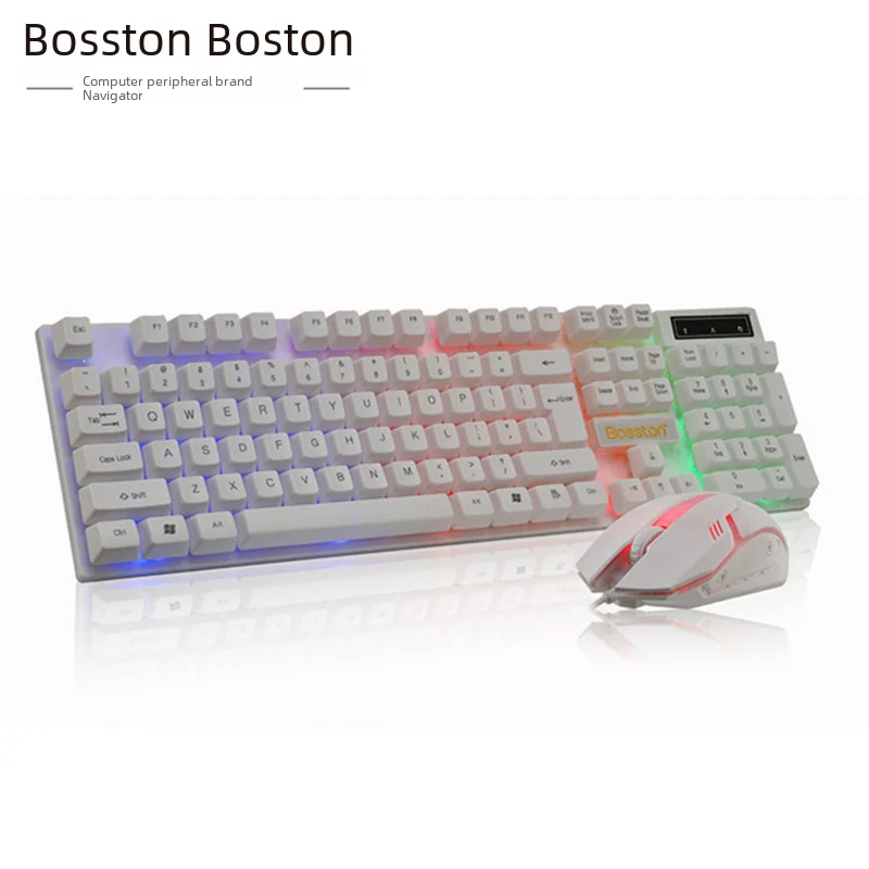 Doctor Denton Floating Rainbow Backlight Wired Keyboard Mouse Set Diy Computer Assembly Suitable For Gaming Office