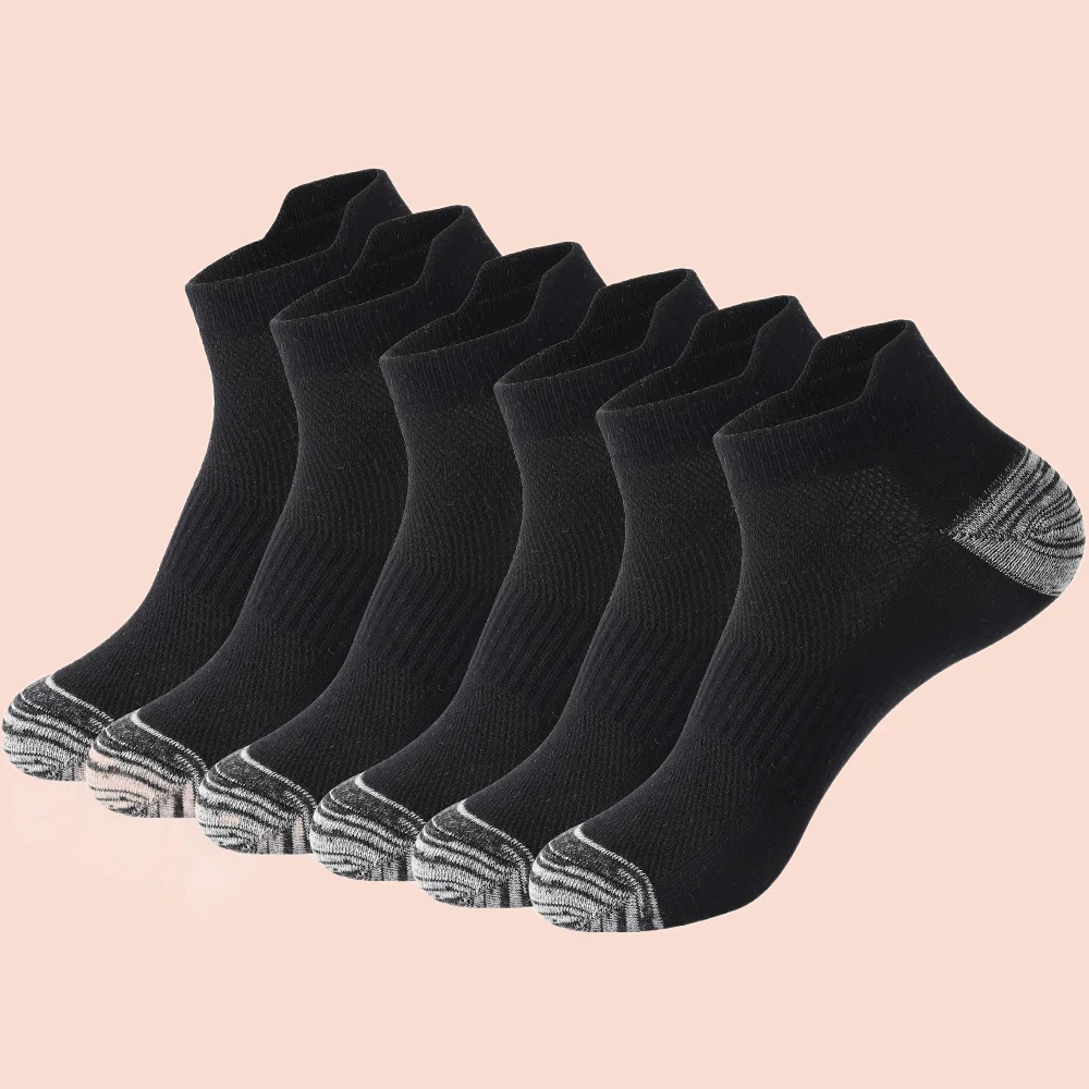 Chaussettes de sport en coton respirant pour hommes, maille, décontracté, athlétique, coupe fine, court, rinçage, haute qualité, mode, nouveau, 2024, 6 paires