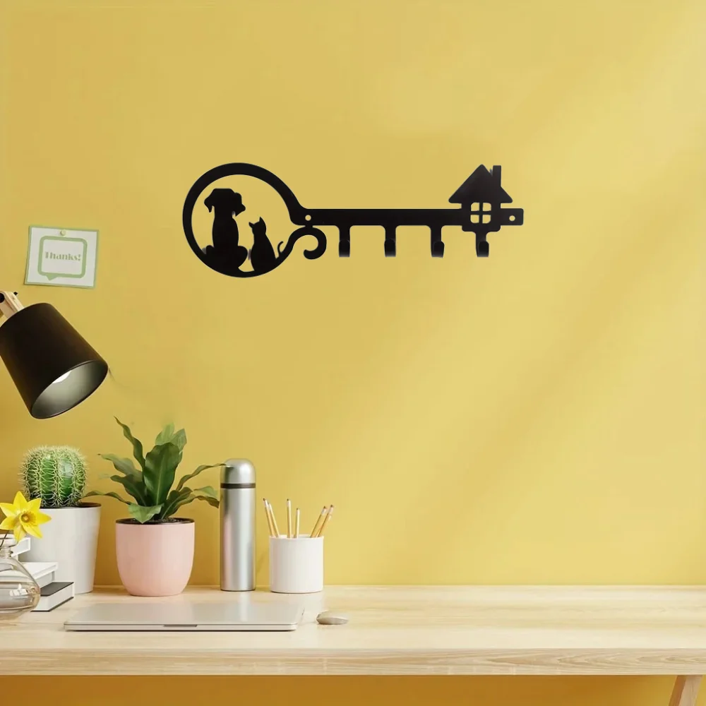 1pc Metall Wand halterung Rack Hund Katze Haus Design Schlüssel halter, Wandbehang Aufbewahrung