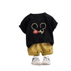 Fashion Summer Baby Boys Clothing Sets Kids Tracksuit Infant Clothes Cartoon Mickey T Shirt Shorts Children Outfits 2Pcs Suit