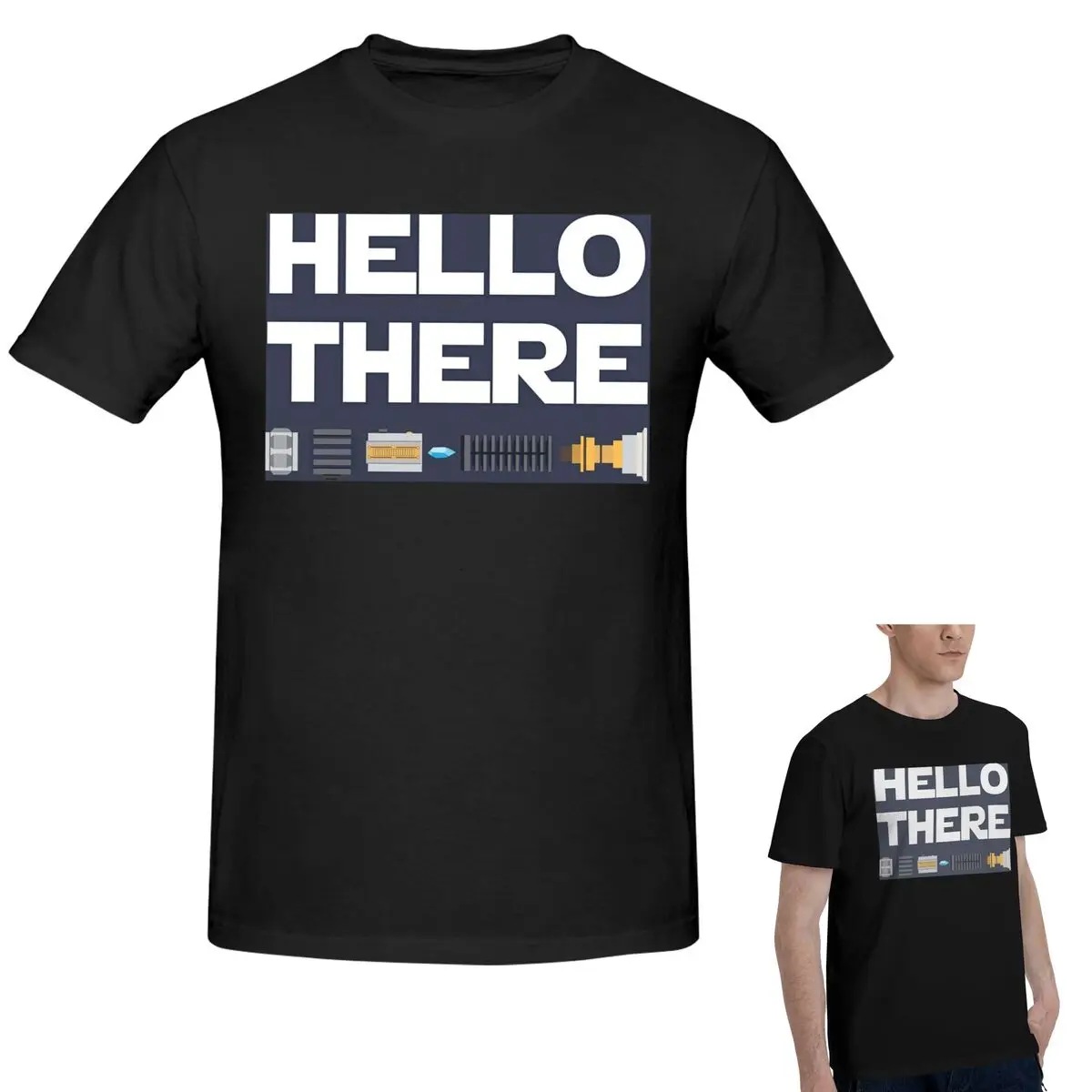 

100% Cotton Hello There T-Shirt Men's Funny Oversized T Shirt Men Crew Neck Summer Shirts Tops S-6XL