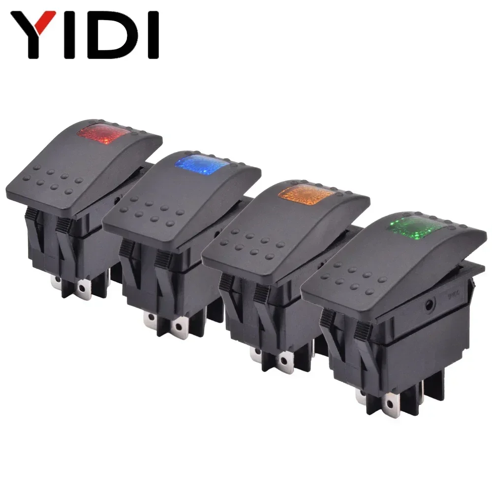 5/10pcs Illuminated LED Bar Light Waterproof Car Boat Marine Toggle Rocker Switch 4pin 12V 24V 220V On Off DPST Button Switch