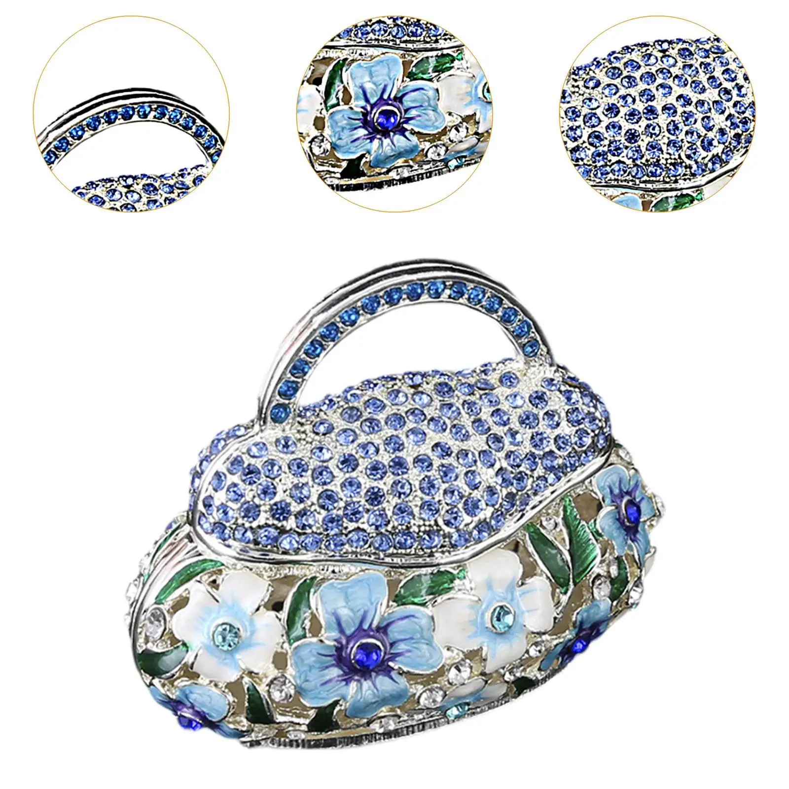 حامل خواتم زينة على شكل صندوق حلية من المينا لمستلزمات الحفلات وحفلات الزفاف على الطاولة