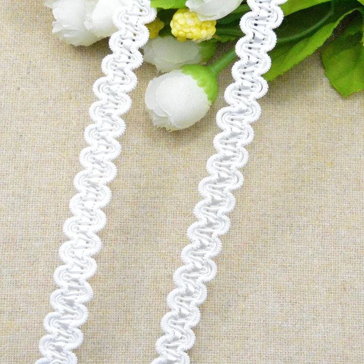 10Meters 1cm Vintage Nylon Ribbon White Wave Tooth Lace Edge Trim Belt Applique Fabric Sewing Craft DIY Wedding Dress Decor