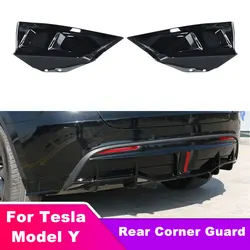 Rear Bumper Side Corner Diffuser Lip For Tesla Model Y 2020-2024 Splitters Lower Corner Spoiler Aprons Wrap Angle Accessories