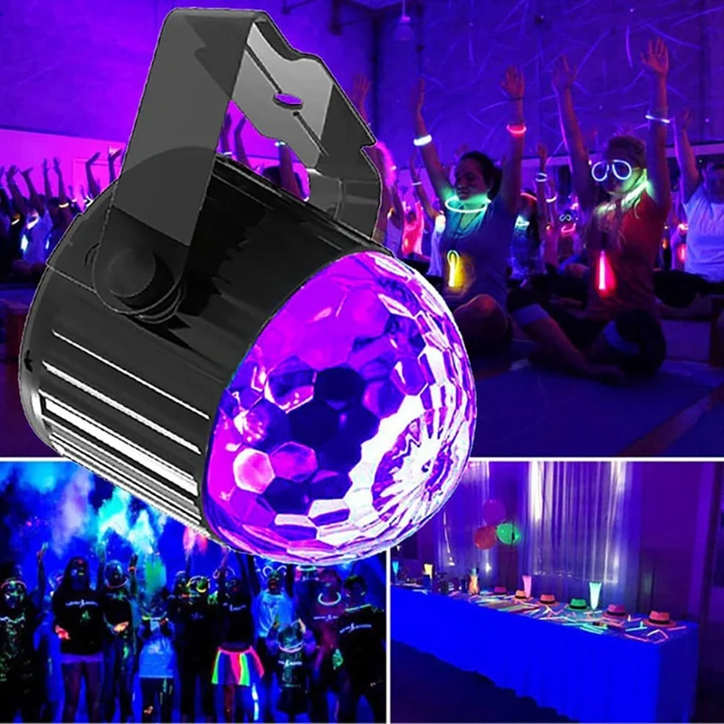 Luce nera UV, luce con spina 6W, luce di inondazione nera bagliore al Neon per Glow Party,Halloween, Poster fluorescente, spina europea