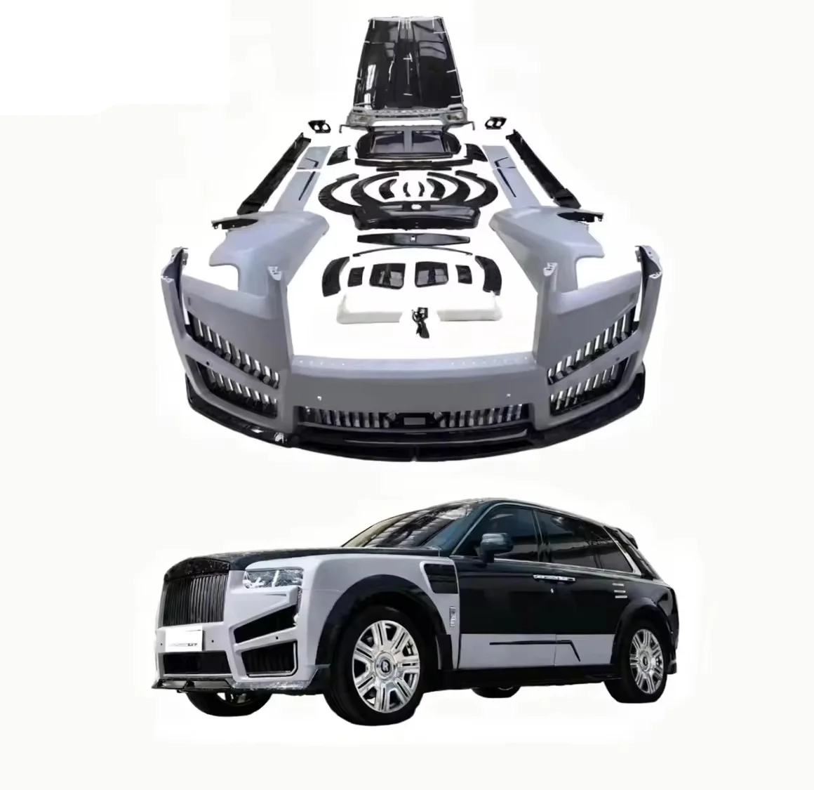 2025 M Style Wide   Car Bumpers Engine Hood Fenders Rear Diffuser Spoiler Conversion for   Cullinan