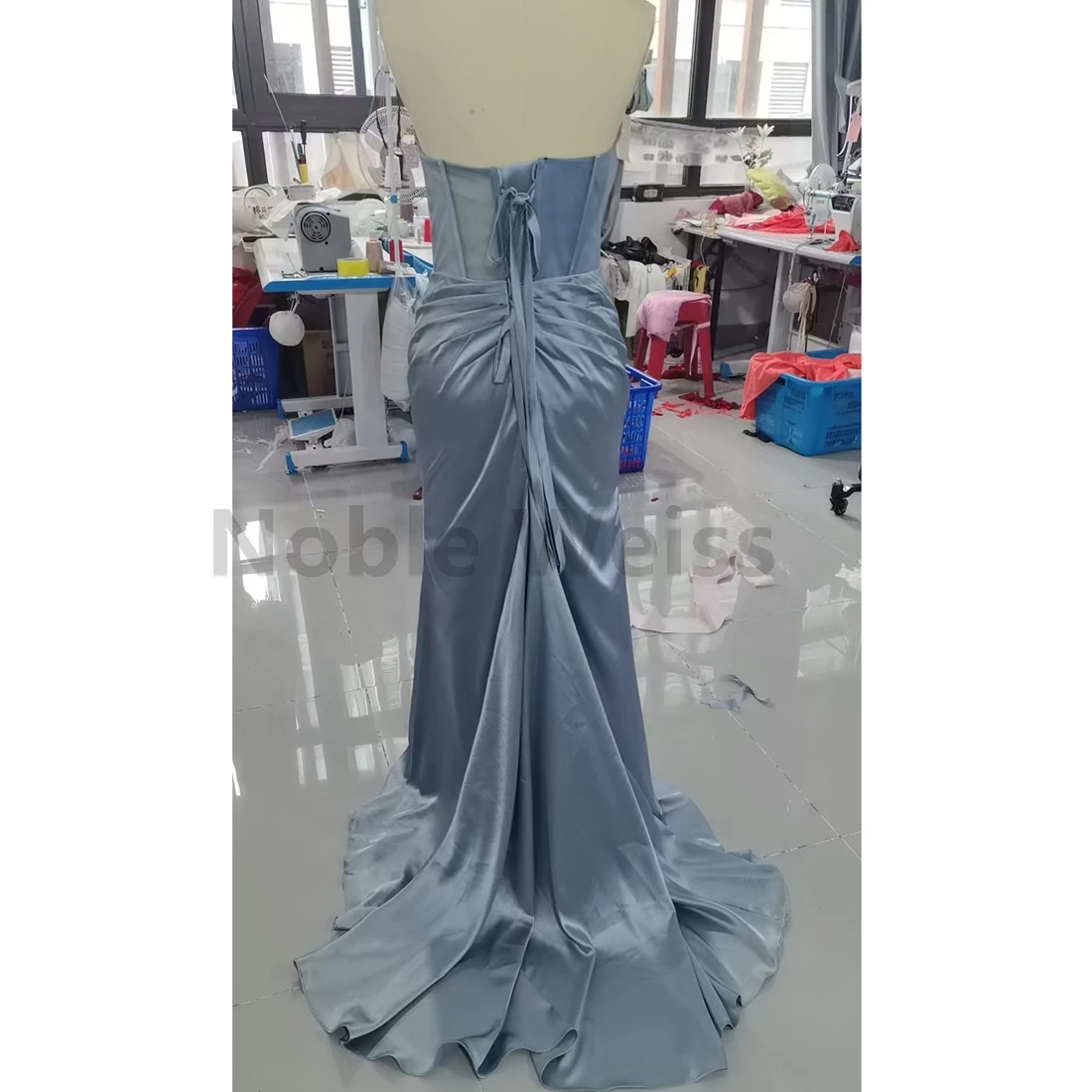 ストラップレスサテンマーメイドドレス,スリット付き,花嫁介添人ドレス,フォーマルなイブニングドレス,ロングウエディングドレス,カスタマイズ
