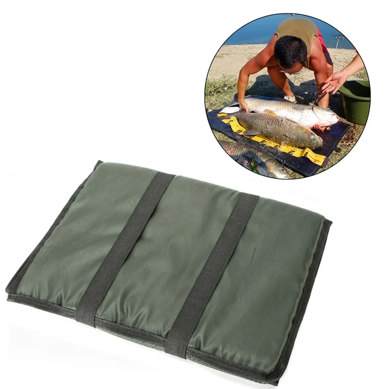 Carp Fishing Quick Fish Folding Unhooking Mat + Fishing Fait Storage Box Set Foldable Carp Fishing Mat Kits