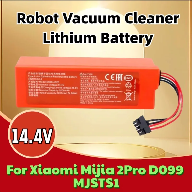 

14.4V 7000mAh for Xiaomi Mijia 2Pro D099 MJSTS1 Robot Vacuum Cleaner Lithium Battery