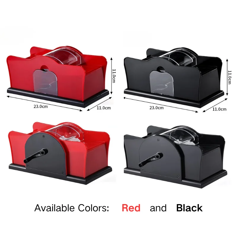 Manual 2-Deck Playing Card Shuffler, Hand Crank Card Shuffling Machine for Poker, Texas Holdem, Blackjack and Table Games image 2