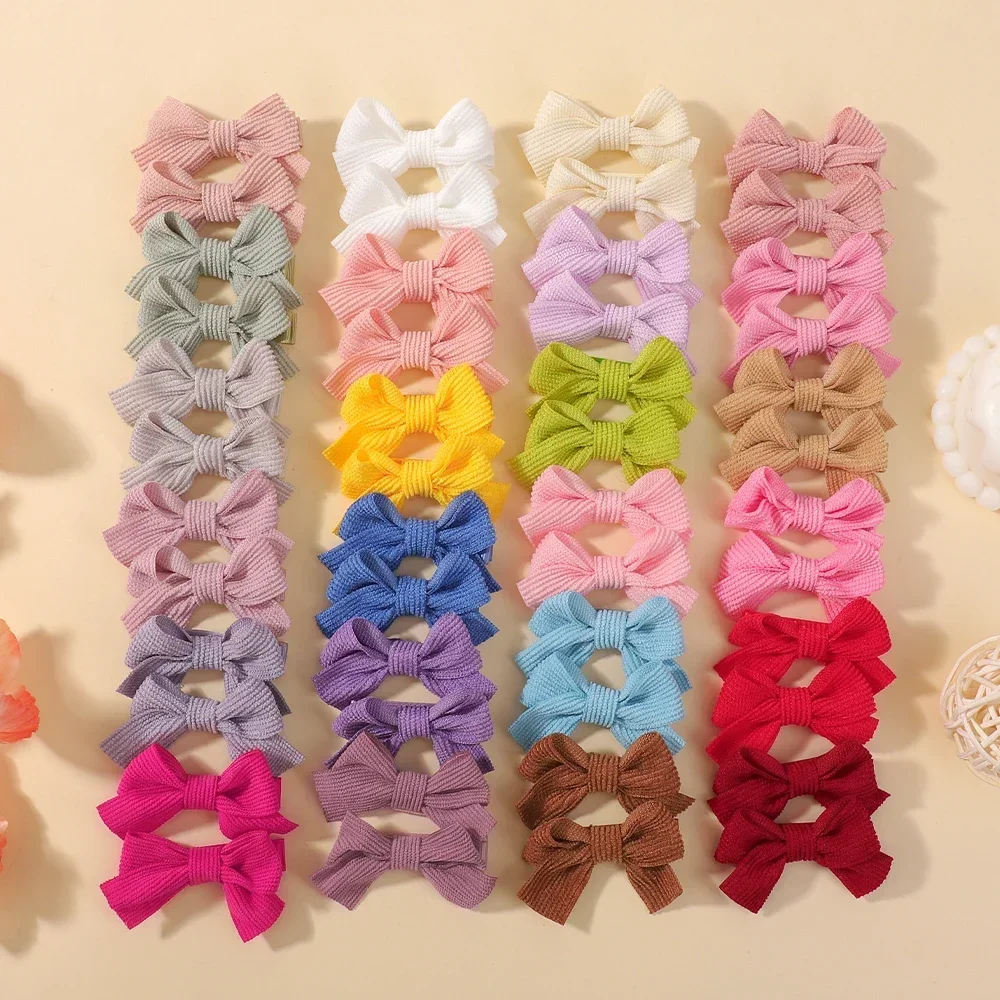 10 Stück/Set Niedliche 2'' Einfarbige Haarschleifen für Frauen und Mädchen Handgefertigte Mini-Schleifen Haarspangen Prinzessinnen-Haarschmuck
