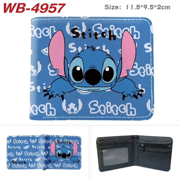 Original Disney Cartoon Wallet Lilo & Stitch Cute Print Anime Coin Purse Stitch PU Short Card Holder Clutch Bag Children Gifts