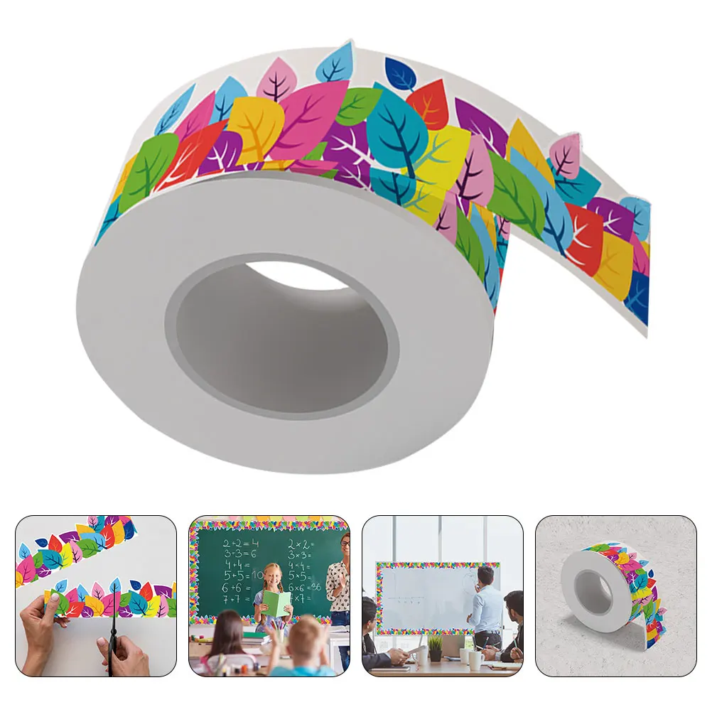 

2 Rolls Waterproof Adhesive Sticker Removable Border Paper Blackboard Delicate Pvc Decal Wear-resistant Child Bulletin Board