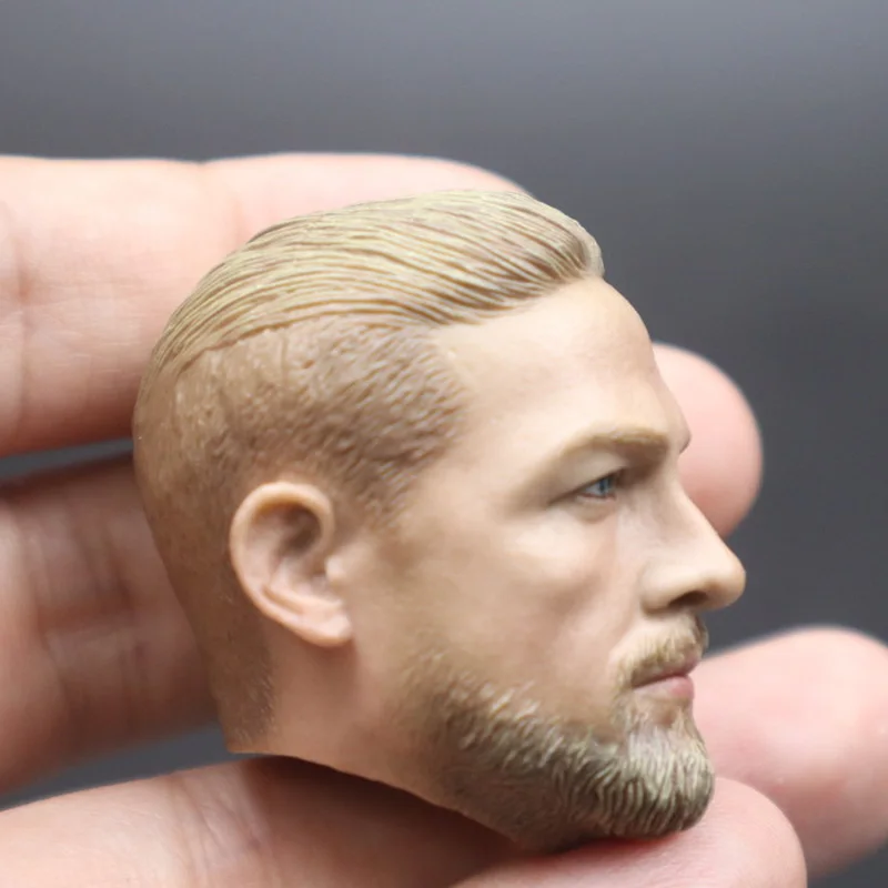 1/6 Charlie Hunnam Head Sculpt PVC Male Head Carving Model Fit 12'inch Soldier Action Figure Body for Hobby Collection