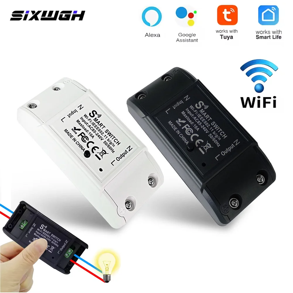 

SIXWGH Smart Tuya WiFi for Switch Remote Control Voice Alexa Google Home Compatible Timing Schedule Countdown Family Control