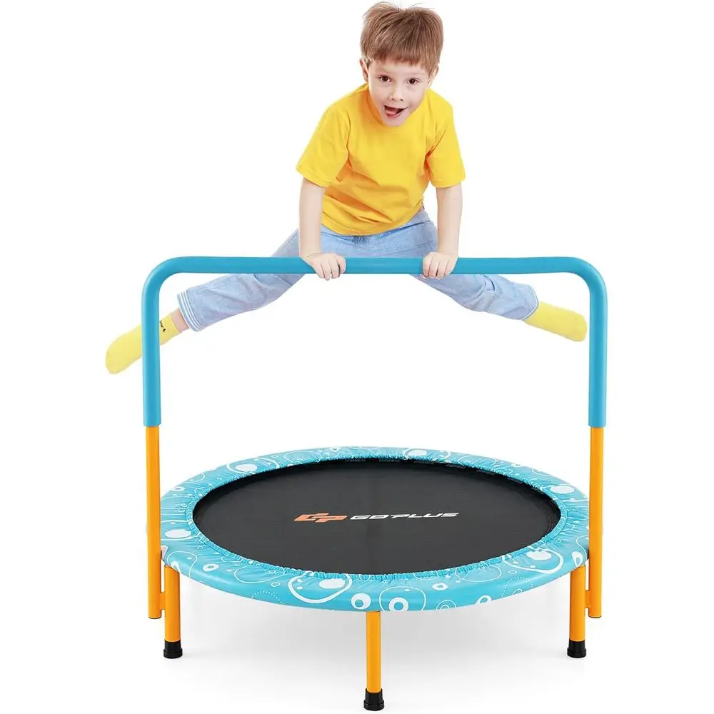 

Portable Mini Trampoline with Covered Handle, Safety Pad, Suitable for Kids and Toddlers, Indoor/Outdoor Use, Max Load 330 LBS