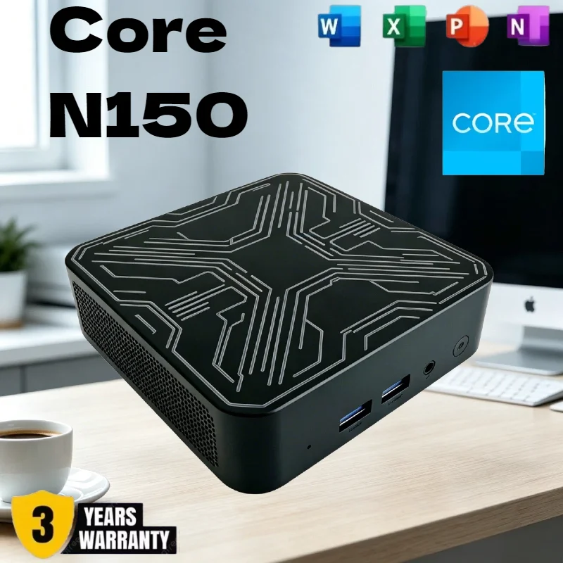 New Mini PC Portable Intel Core N150 Mini Computer Gamer 16GB RAM 512GB 1TB SSD 1000M Ethernet Gaming PC Desktop