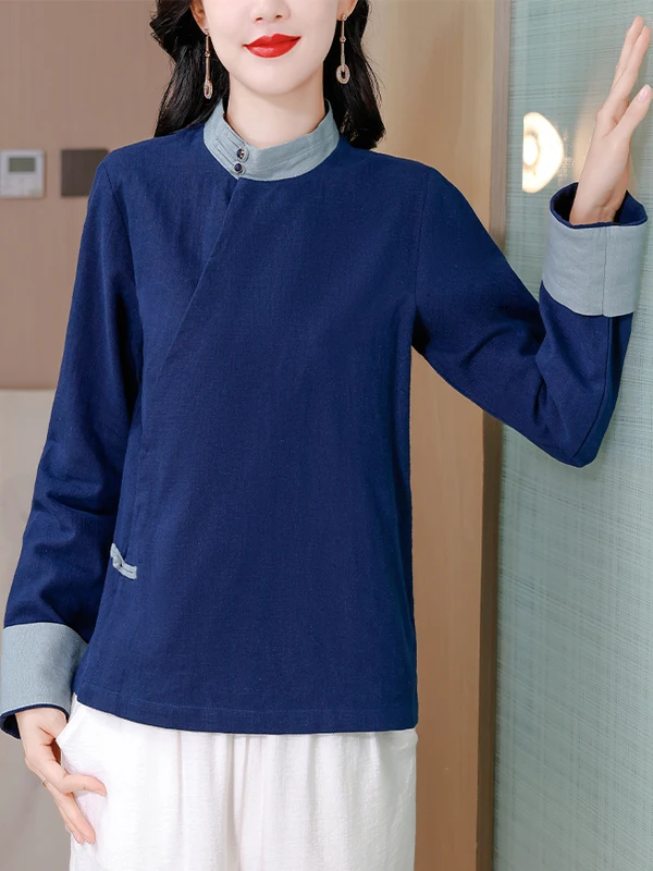 

New Chinese Sle Cotton Linen Zen irt Large Size Women's Faionable Traditional Tea Ceremony Clothing Home Comfortable Top