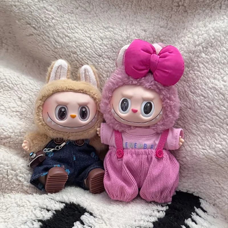 

Новый подходит для кулона labubu 17 см 123, виниловый нагрудник для куклы, детская одежда LaBuBu, одежда для куклы, подарочная глухая коробка, оптовая продажа.