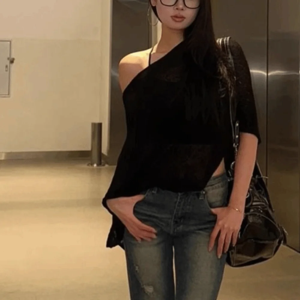 Warm Irregular Knitted Off Shoulder Shawl Mesh Wrap Women Cloak Crochet Top Solid Color Sun Protection Tops Summer/Spring