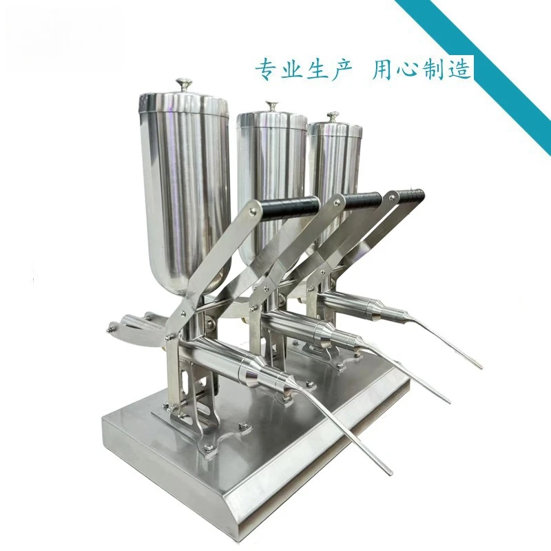 Six Desktop Three-Head Cream Filling Machine Chocolate Filling Machine Jam Core Injection Machine