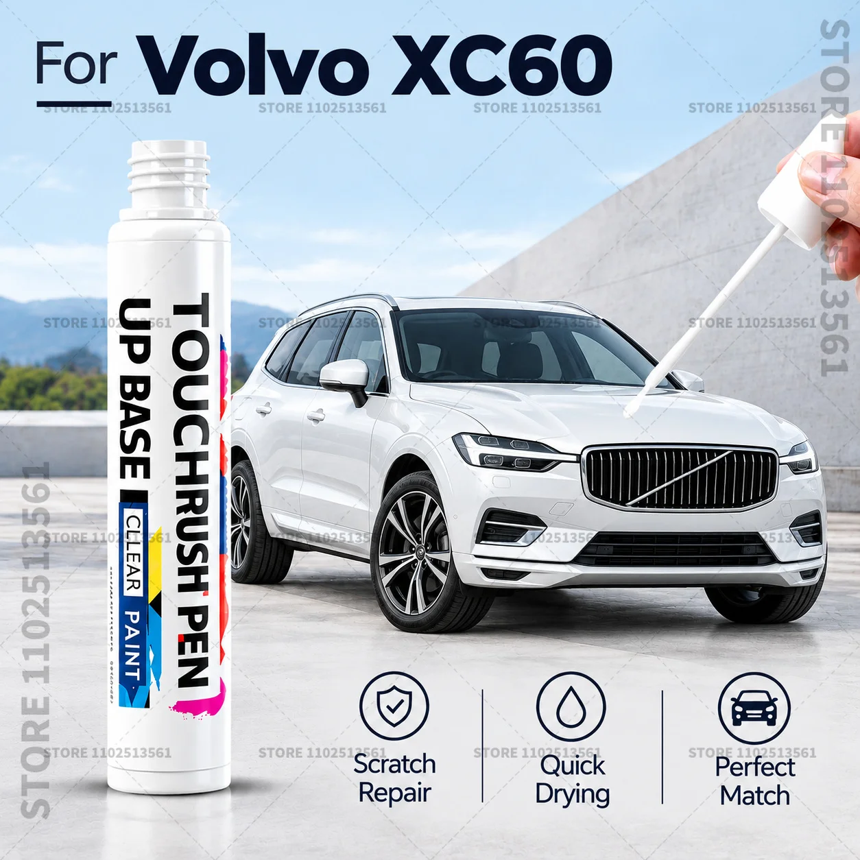 For Volvo XC60 White Black Car Scratch Remover Paint Pen Touch Up Marker for Auto Body Repair Door Bumper Fender Accessories