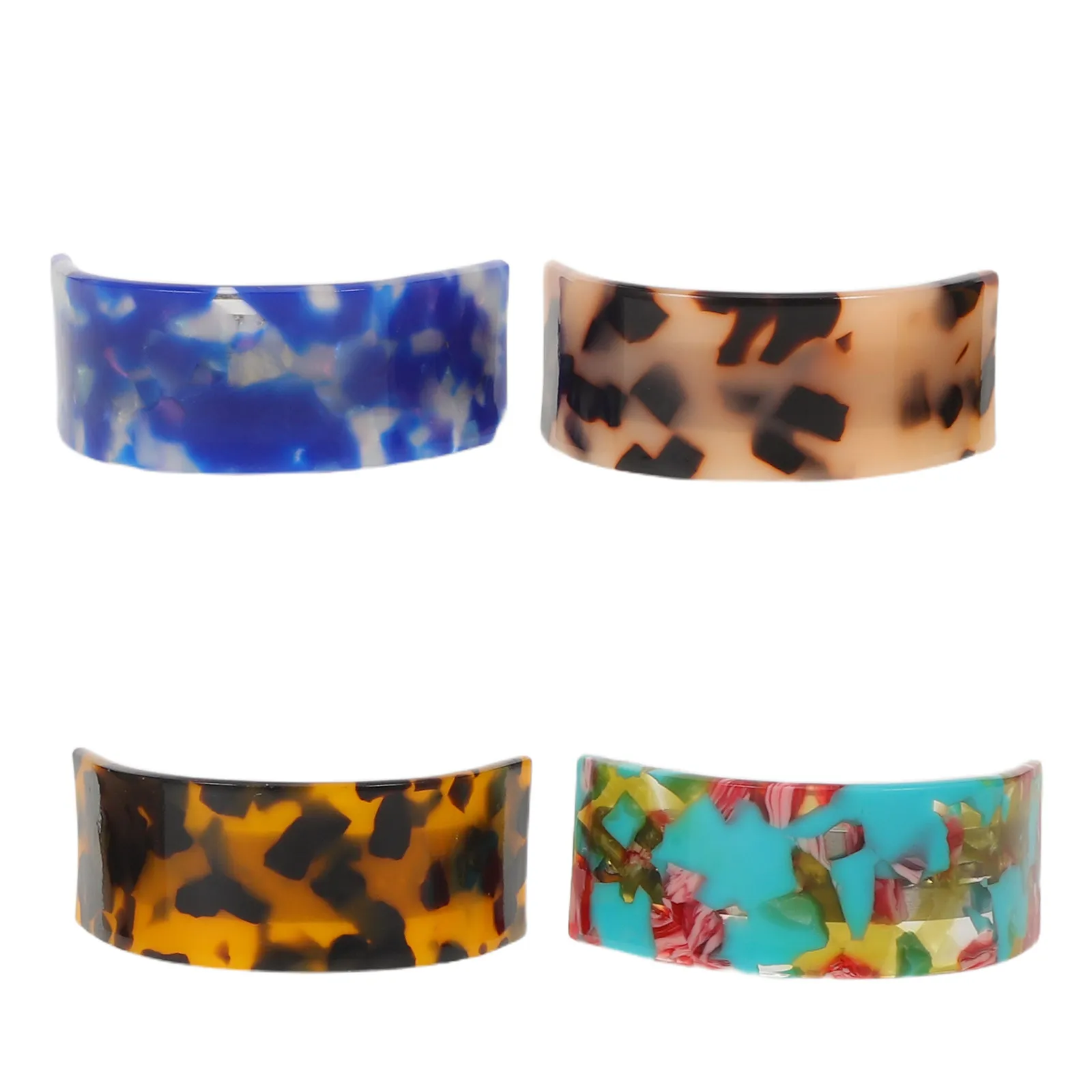 

4Pcs Acetate Hair Claw Clip for High Ponytail Strong Spring Barrette Bun Fork Styling Clip Women Fashionable Hair Accessories