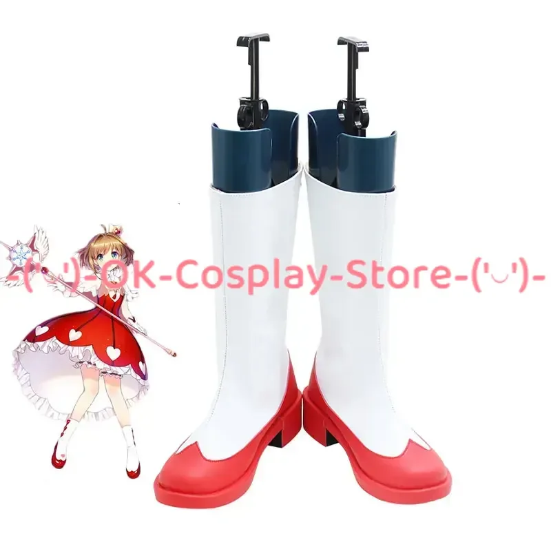 

Red Sakura Cosplay Shoes Anime Card Captor Sakura Cosplay Props PU Shoes Halloween Carnival Boots Custom Made