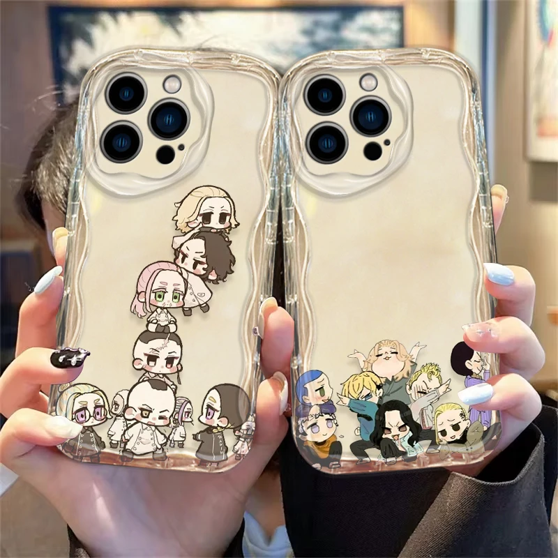 Anime Tokyo Revengers Cover For Apple iPhone 15 14 13 12 11 Pro X XR XS Max Plus 8 7 Plus SE Wave Oil Phone Case