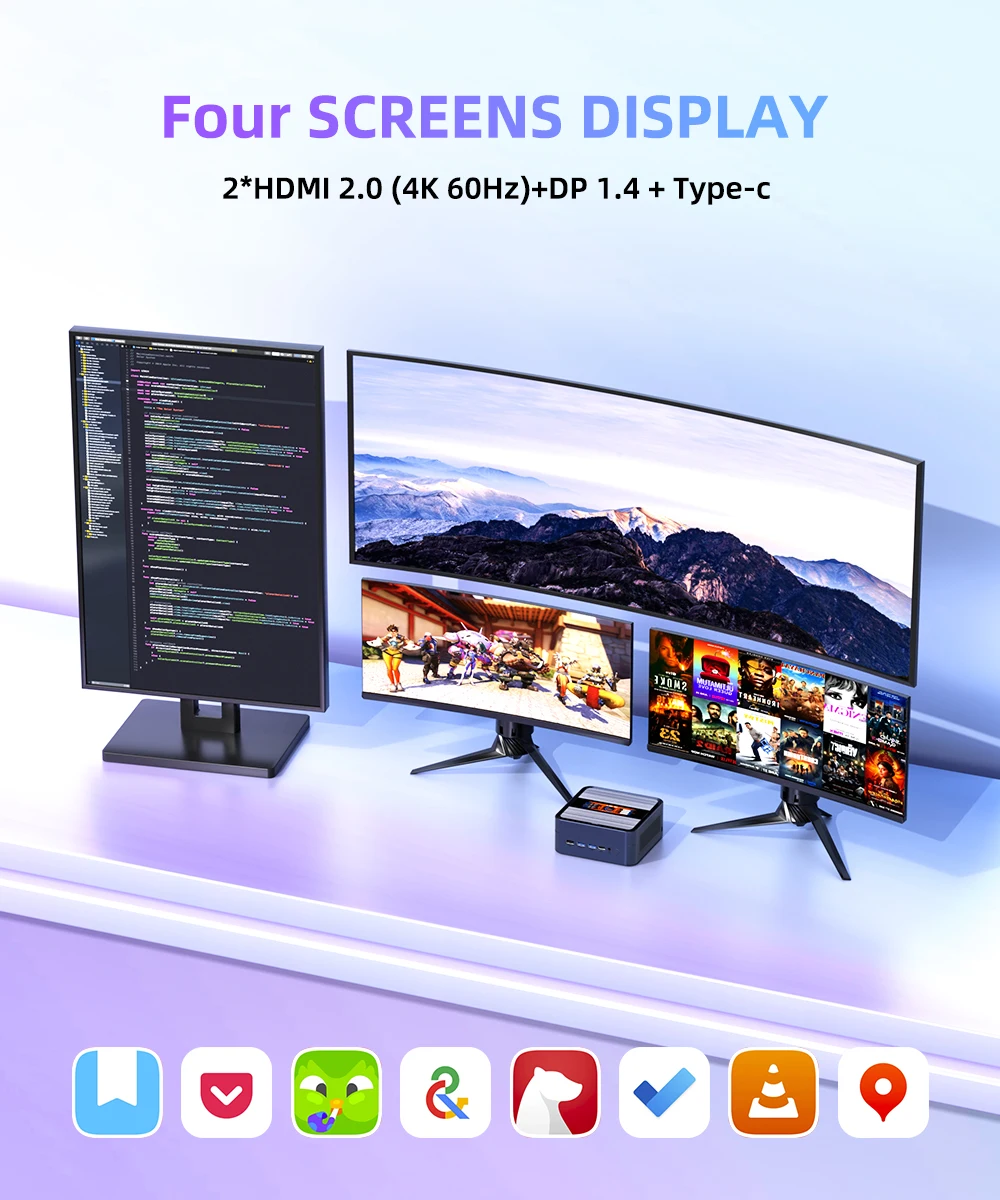 ZXIPC Schermo LCD Mini PC da 3,38 pollici AMD Ryzen 7 6800H 16GB LPDDR5 1TB M.2 SSD PCIe4.0 Nvme SSD WIFI6 BT5.2 Mini PC Gamer Computer