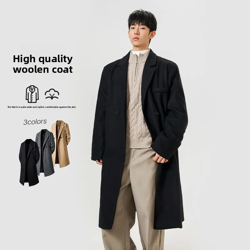 2026 Fashion Coat  High-Quality 380g Wool Material Winter Wool Coat - Long-Sleeved Men's Loose-Fitting Windbreaker Jacket WJ852