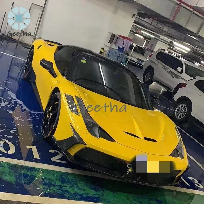 

For Half Carbon Front Bumper Front Engine Bonnet Hood Body Kit Car Accessories For Ferrari F458