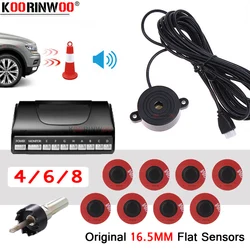 Koorinwoo Invisible Intelligent System Buzzer Parking Sensors 4/6/8 Front + Back Adjustable Sensors 22MM Parktronics For Cars