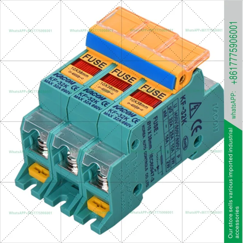 Kaikun fuse base KF-32K-3P rail type installation, spare core base