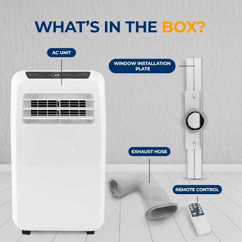 Small Air Conditioner Portable 12,000 BTU with Built-in Dehumidifier + Heat - Portable AC Unit for Rooms Up To 550 Sq Ft