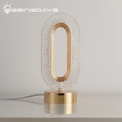 Light Luxury LED Table Lamp Bedroom Bedside Lamp Living Room Decoration Modern Ins Girl Romantic Acryl Crystal Small Night Lamp