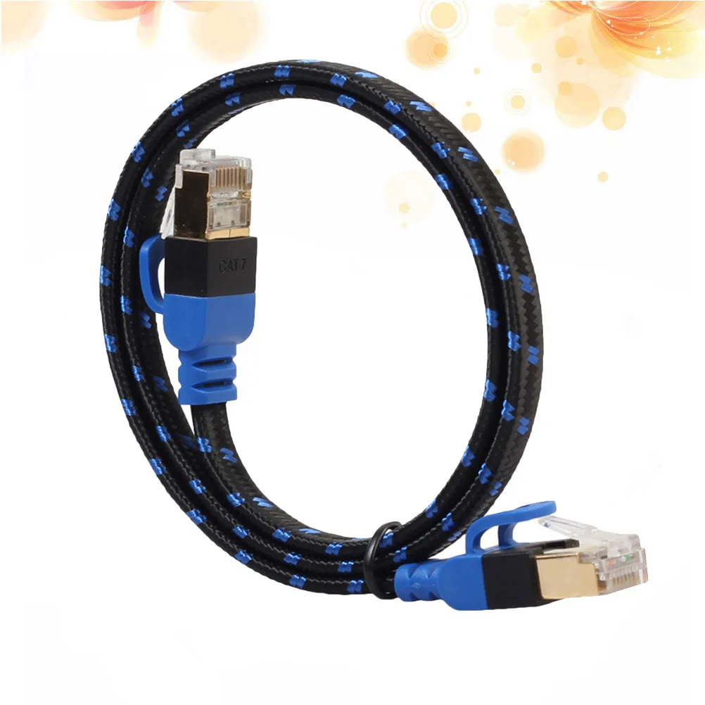 

Cat7 Ethernet Cable 0.5 Meter Double Shielded 10Gbps Lan Network Cable For Router Nas Pc Server Flat Braided Nylon