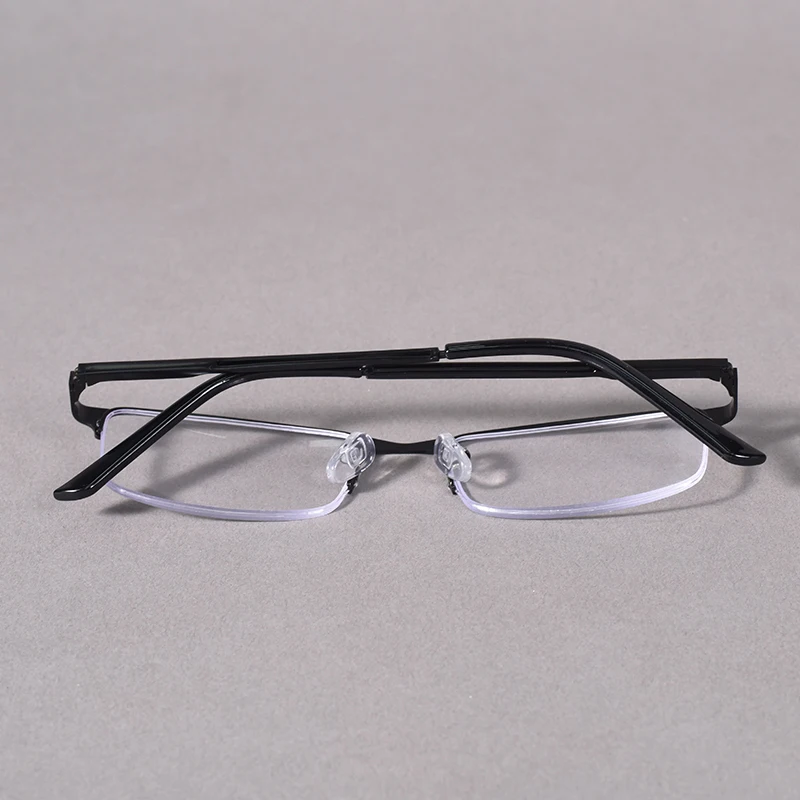 Herren-Lesebrille mit halbem Rahmen, modisch, quadratisch, Business-Rezeptbrille, blaues Licht blockiert + 125 + 175 + 225 + 275 – Detail 4