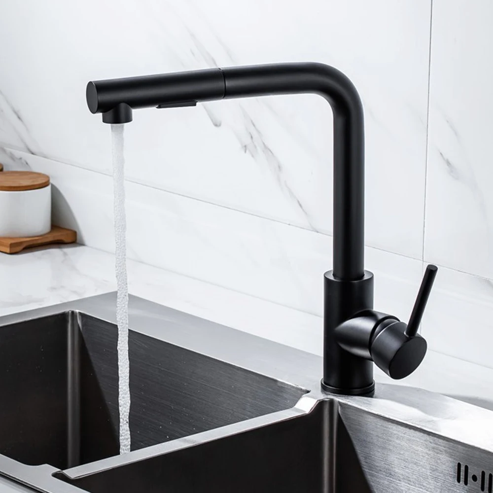 

Смеситель из нержавеющей стали 304, современный кухонный смеситель, латунный выдвижной распылитель, кухонный смеситель, смесители для раковины