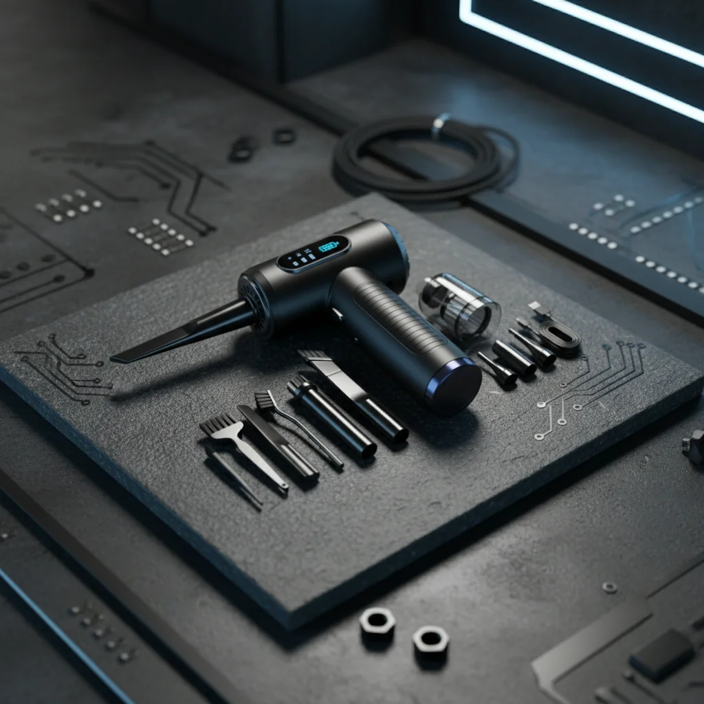 

1 шт., 3 регулируемых пылесосов со светодиодной подсветкой, 6000 мАч, аккумулятор для очистки компьютерных чехлов/клавиатур/автомобилей/электроинструмент для вентиляторов