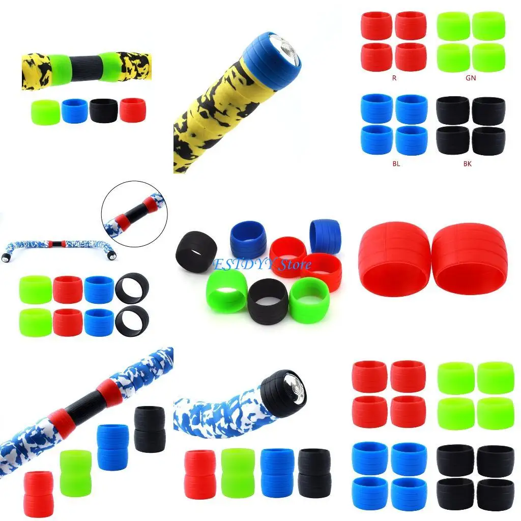 

G6DE 2 Pair Clamp Ring Anti-Theft Silicone Ring, Handlebar Tape