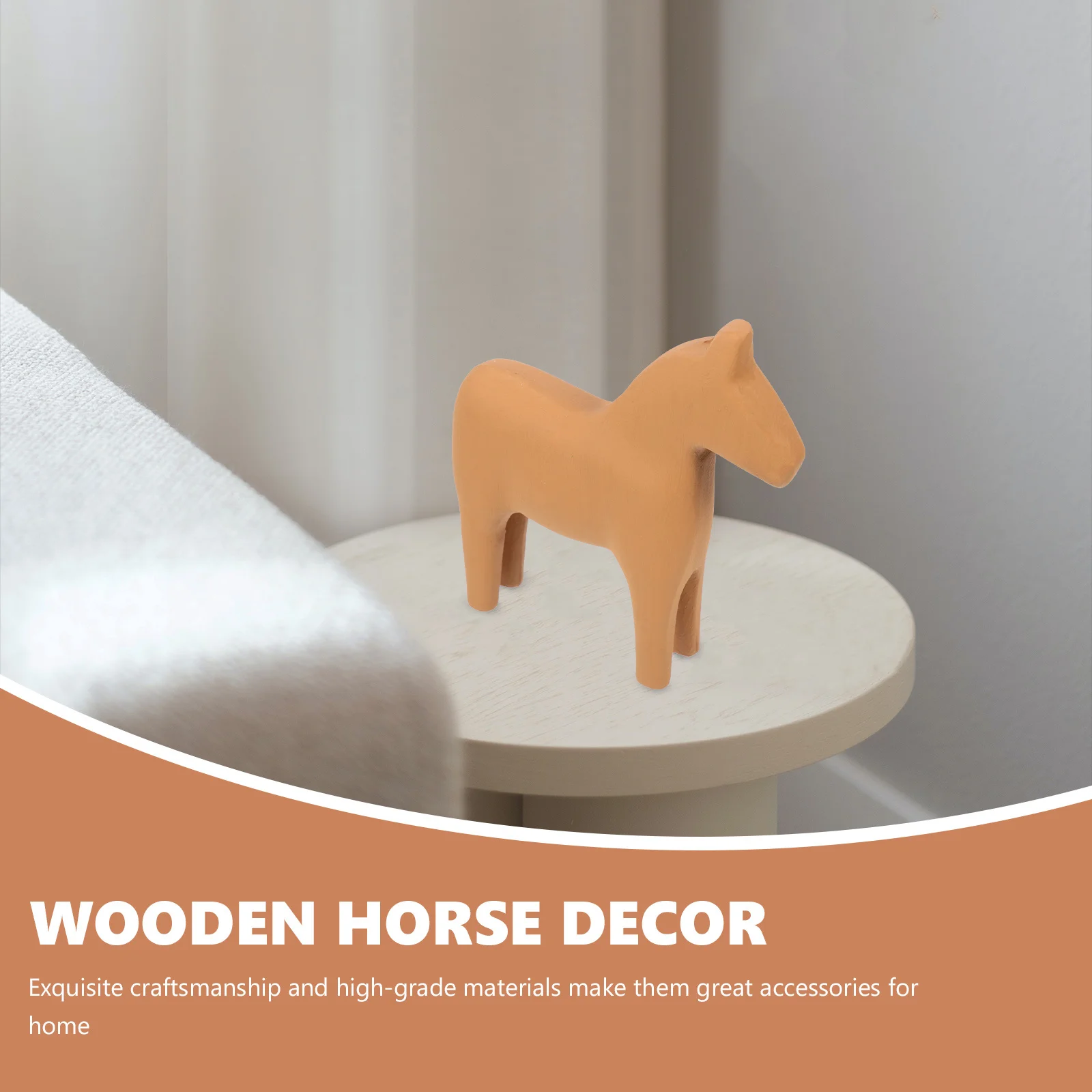 

1pcs Wooden Horse Premium Craft Home Decor For Living Horse Ornaments Room Desk Shelf Room Wood Craft Decorative