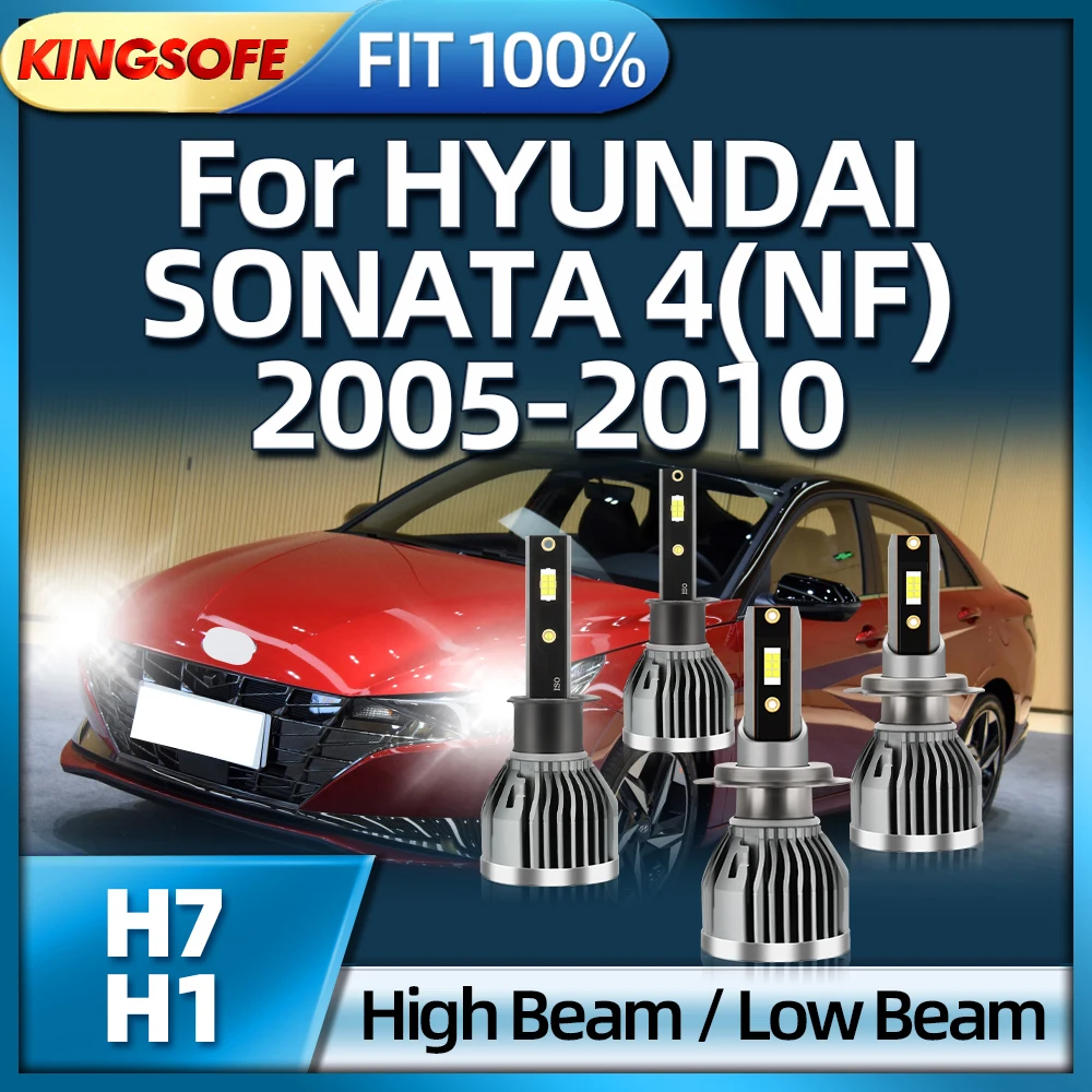 KINGSOFE 180W Car Haedlight H7 H1 LED Auto Light Bulb For HYUNDAI SONATA 4 NF 2005 2006 2007 2008 2009 2010