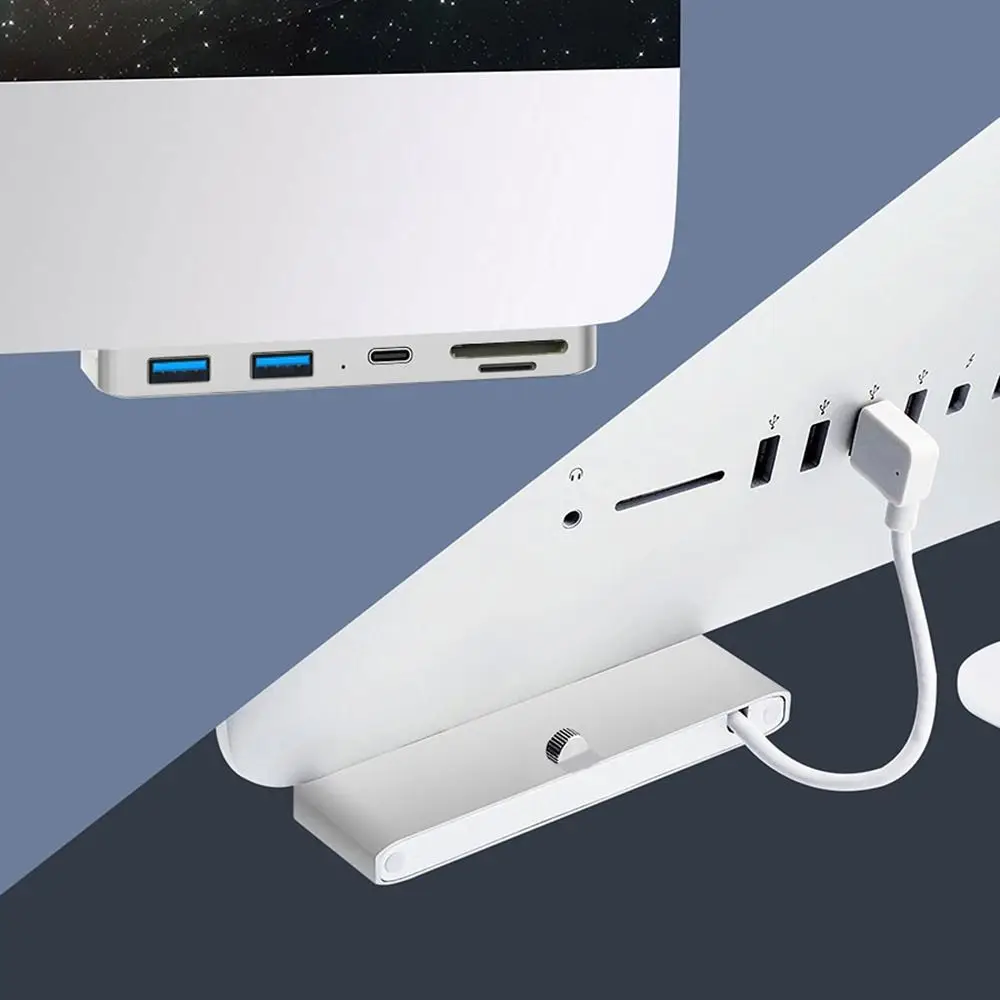 Алюминиевый сплавный USB-хаб с разъемом для TF-карт, передатчиком данных, тонким корпусом и функцией расширения для компьютеров iMac 21.5 27 PRO.