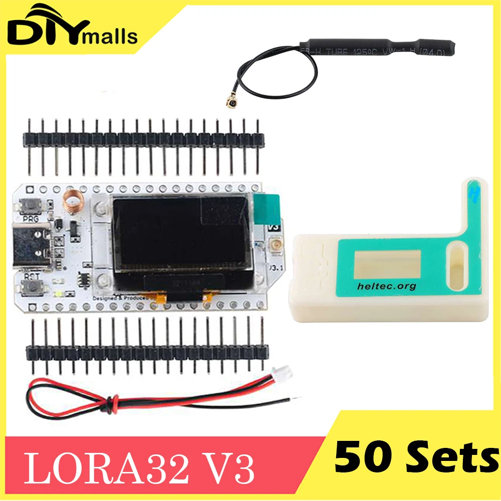 

50 комплектов 915 МГц ESP32 LoRa V3 LoRa32 OLED макетная плата + антенна LoRa 915 МГц для метеастики