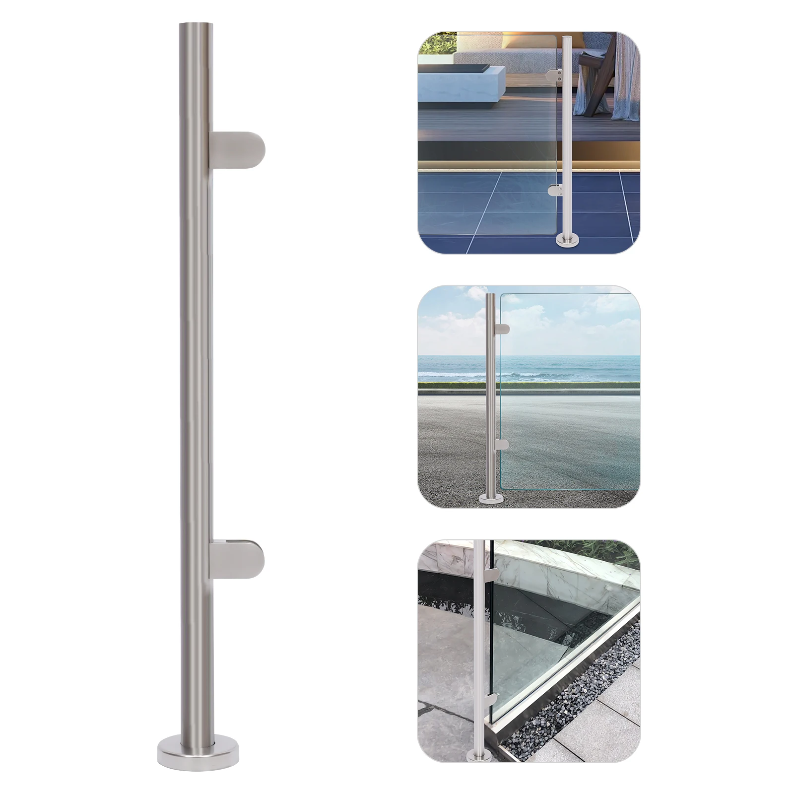 

90cm Glass Balustrade Post Stainless Steel Railing Post Balustrade Fencing System For Deck Villa Balcony