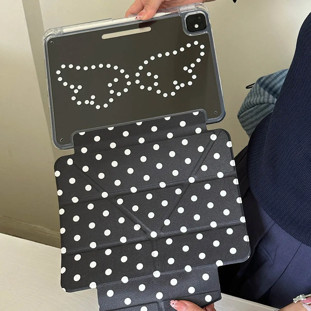 Polka Dot Angel Wings Case For iPad Air 11 Case iPad 10th 11th A16 9th Cover iPad Pro11 4 5 10.9in 12.9 M2 M3 M4 Pencil Holder