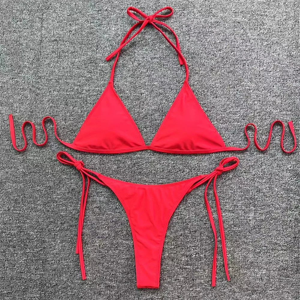 Micro String Extrem Bikini Backless Swimsuit Push Up Triangle Tangas Women Swimwear Y2k Brazilian Beachwear Bathing Suit Bikinis